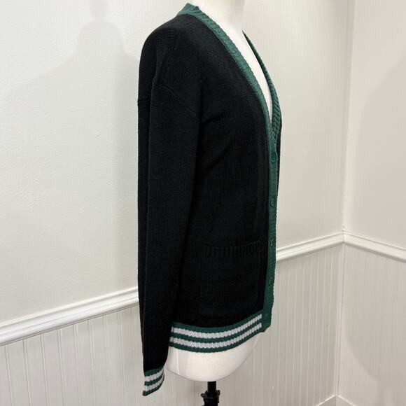 Harry Potter Womens Size XS Slytherin Cardigan Sweater V-Neck Varsity Academia - Picture 9 of 15